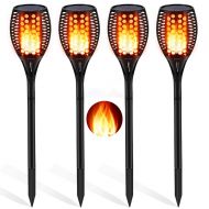 Aityvert Solar Torch Lights Upgraded, Waterproof Flickering Flame Solar Torches Dancing Flames Landscape Decoration Lighting Dusk to Dawn Outdoor Security Solar Light for Garden Pa