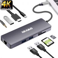 Aiugko USB C Hub Type C Adapter to 4K HDMI USB 3.0 SDTF Card Reader PD Charge Port Space Grey USB C Adapter Hub for Type c Devices MacBook Pro 20182017 UltraBook USB C Devices