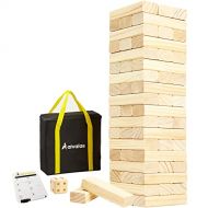 [아마존베스트]Aivalas 56 PCS Giant Tumble Tower, Premium Pine Wooden Stacking Game with Scoreboard&Carrying Bag, Classic Floor Game for Indoor Outdoor Backyard Lawn (Up to 4.2 FT)