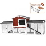 Aivituvin Outdoor Large Chicken Coop, Wooden Hen House with Removable Tray & Ramp, Cage for Bunny Chicken Nesting Box (58)