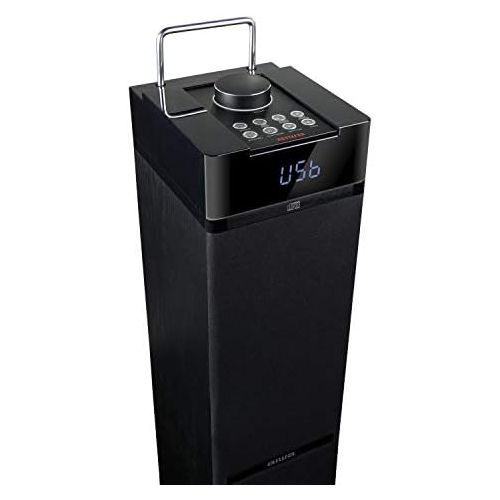  Aiwa TS 990CD Large Sound Tower with CD, Bluetooth, USB, SD and FM Radio, 120 W, Black