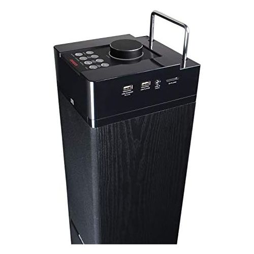  Aiwa TS 990CD Large Sound Tower with CD, Bluetooth, USB, SD and FM Radio, 120 W, Black