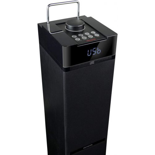  Aiwa TS 990CD Large Sound Tower with CD, Bluetooth, USB, SD and FM Radio, 120 W, Black