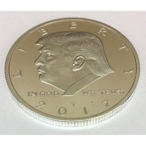  [아마존베스트]2017 President Donald Trump Inaugural Silver EAGLE Commemorative Novelty Coin 38mm. 45th President of the United States of America CERTIFICATE OF AUTHENTICITY