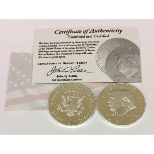  [아마존베스트]2017 President Donald Trump Inaugural Silver EAGLE Commemorative Novelty Coin 38mm. 45th President of the United States of America CERTIFICATE OF AUTHENTICITY