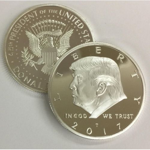  [아마존베스트]2017 President Donald Trump Inaugural Silver EAGLE Commemorative Novelty Coin 38mm. 45th President of the United States of America CERTIFICATE OF AUTHENTICITY