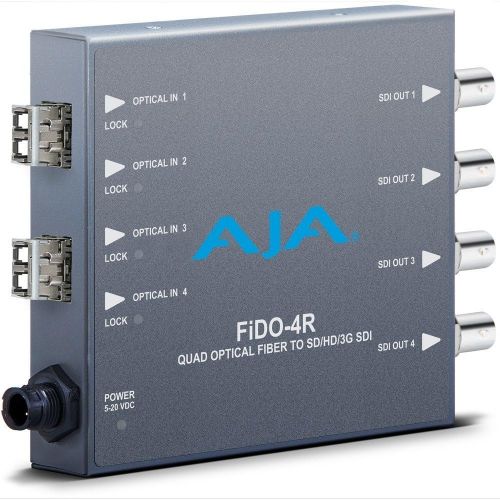  Aja AJA FiDO-4R Optical Fiber to Quad SDHD3G SDI Mini Converter (FIDO-4R)