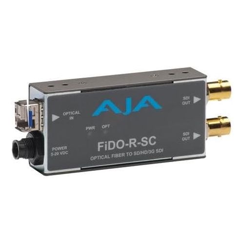  Aja AJA FiDO-R-SC Single Channel Optical Fiber SC to SDI Converter with Dual SDI Outputs