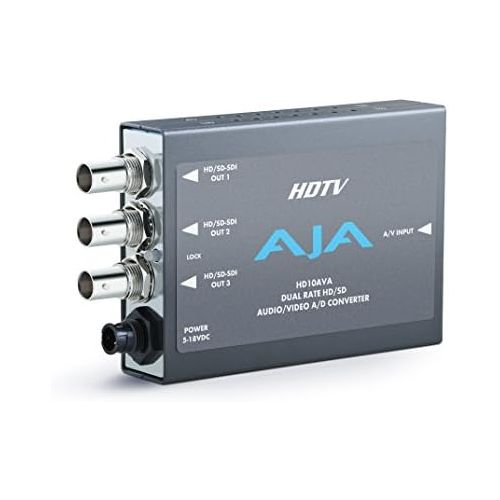  Aja AJA HD10AVA SDHD Analog Composite or Component Video & 4-Channel Analog Audio to SDHD-SDI with Embedded Audio