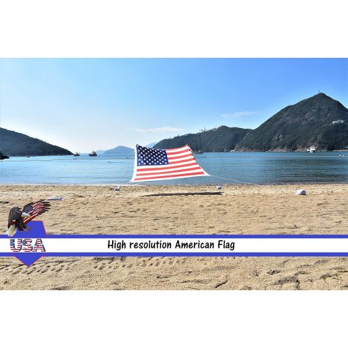  Ajeena Beach Sunshade American Flag Style - Sun Shade That Will Make You Proud - Lycra UPF50+ Perfect Canopy Tent for Kids & Family in Beach,Event,Parks,Parties,Picnic,Camping & Ou