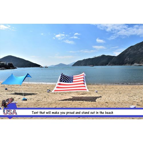  Ajeena Beach Sunshade American Flag Style - Sun Shade That Will Make You Proud - Lycra UPF50+ Perfect Canopy Tent for Kids & Family in Beach,Event,Parks,Parties,Picnic,Camping & Ou