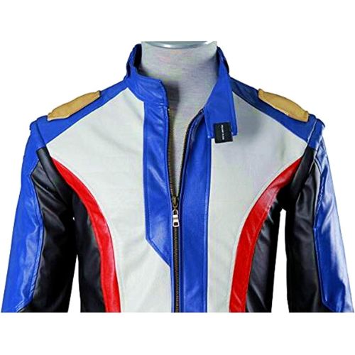  Ajpicture OW Newest Soldier 76 Hot Game Cosplay Costume PU Leather Jacket Pants Suit