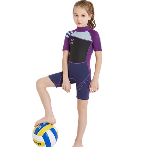  Akaeys Neoprene Swimsuit Girls Boys 2.5mm Thickness Premium Short or Long Back Zipper One Piece Thermal UV Protection Youth Swim Wetsuit