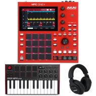 Akai Professional MPC One+ Standalone Sampler and Sequencer with Red Keyboard Contoller and Headphones