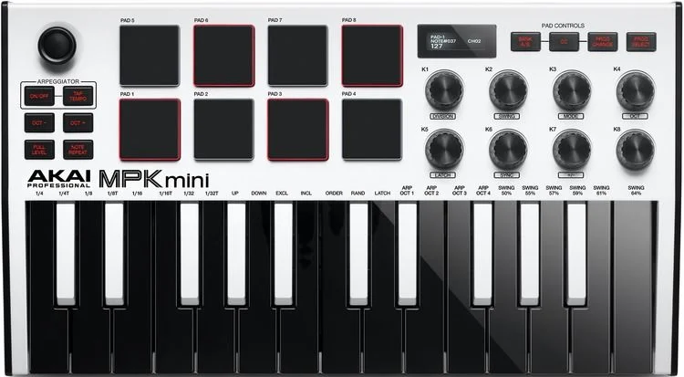  Akai Professional MPK Mini MK III Limited Edition White 25-key Keyboard Controller