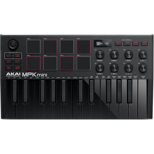  Akai Professional MPK Mini MK III Limited Edition Black on Black 25-key Keyboard Controller with Carry Case
