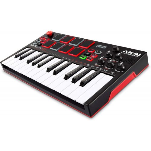  Akai Professional MPK Mini Play | Standalone Mini Keyboard & USB Controller With Built In Speaker, MPC Style Pads, On board Effects, 128 Instrument & 10 Drum Sounds, & Software Sui