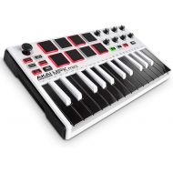 Akai Professional MPK Mini MKII LE White | White, Limited Edition 25 Key Portable USB MIDI Keyboard With 8 Backlit Performance Ready Pads, 8 Assignable Q Link Knobs & A 4 Way Thumb