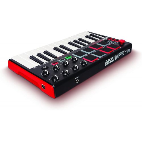  Akai Professional MPK Mini MKII  25 Key USB MIDI Keyboard Controller With 8 Drum Pads, 8 Assignable Q-Link Knobs and Pro Software Suite Included