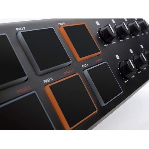  AKAI Professional LPD8 | Portable USB-powered MIDI Controller with 8 Velocity-Sensitive Drum Pads for Laptops (Mac & PC), Editing Software included