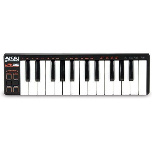  AKAI Professional LPK25 | USB-Powered MIDI Keyboard with 25 Velocity-Sensitive Synth Action Keys for Laptops (Mac & PC), Editing Software Included