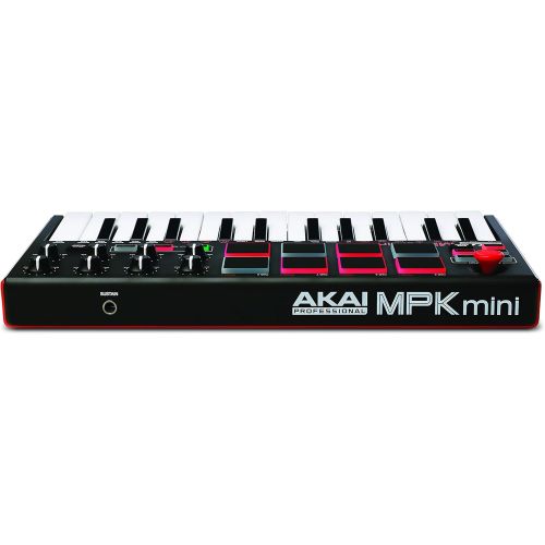  Akai Professional MPK Mini MKII  25 Key USB MIDI Keyboard Controller With 8 Drum Pads, 8 Assignable Q-Link Knobs and Pro Software Suite Included