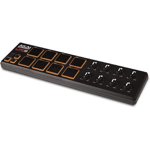  [아마존베스트]AKAI Professional LPD8 | Portable USB-powered MIDI Controller with 8 Velocity-Sensitive Drum Pads for Laptops (Mac & PC), Editing Software included