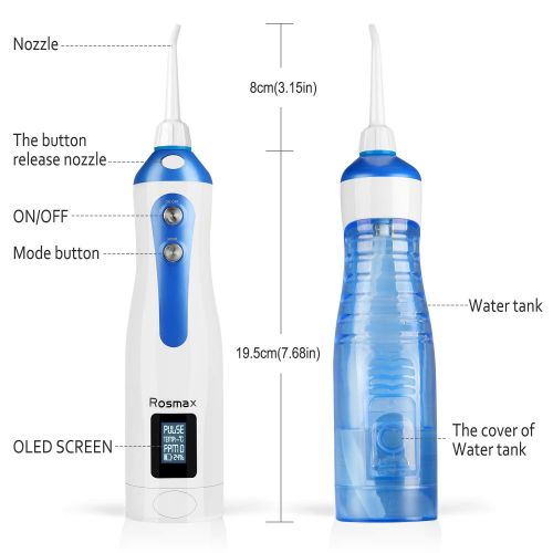  Akche Dental Water Flosser, Cordless Oral Irrigator with Wireless Quick Charge Station, IPX7 Waterproof,...