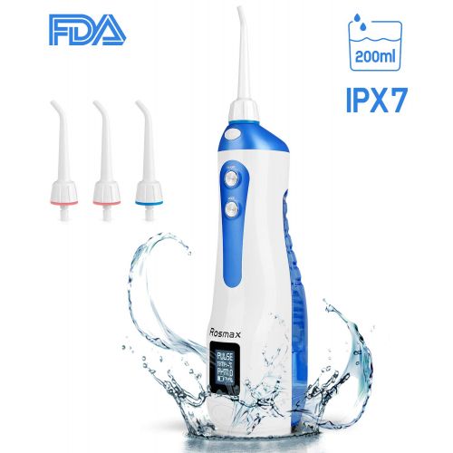  Akche Dental Water Flosser, Cordless Oral Irrigator with Wireless Quick Charge Station, IPX7 Waterproof,...