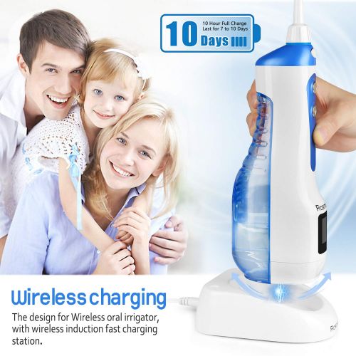  Akche Dental Water Flosser, Cordless Oral Irrigator with Wireless Quick Charge Station, IPX7 Waterproof,...