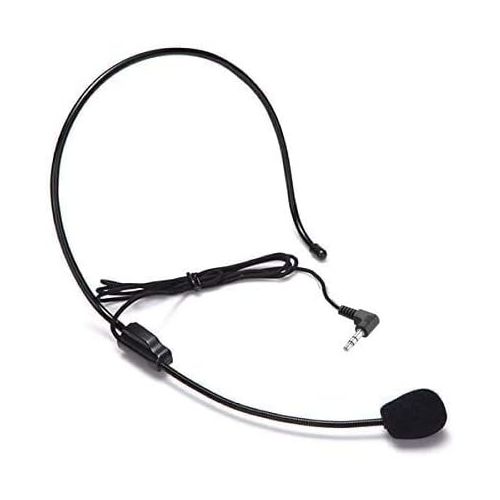  Akingdleo 3.5mm Wired Condenser Headset Microphone, Flexible Wired Boom Conference Speech Speaker for Coaches, Tour Guides,Presentations （cord length 3.3ft）