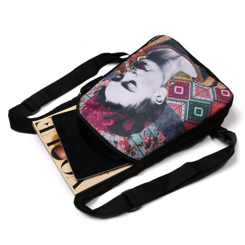 Akitai Frida Kahlo Portrait Black Canvas Printed Backpack Womens Purse Fashion Gypsy Bohemian Art Summer Ideas