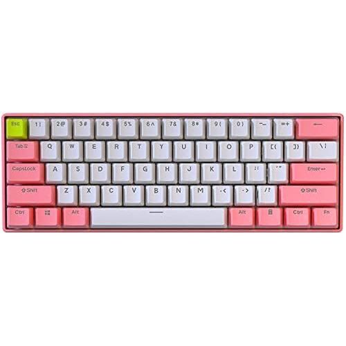  AkkoXDucky BOYI 60% Mechanical Gaming Keyboard,BOYI 61 Mini RGB Cherry MX Switch PBT Keycap RGB Mechanical Gaming Keyboard (Pink Color, Cherry Red Switch)