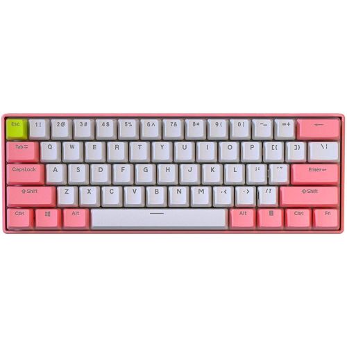  AkkoXDucky BOYI 60% Mechanical Gaming Keyboard,BOYI 61 Mini RGB Cherry MX Switch PBT Keycap RGB Mechanical Gaming Keyboard (Pink Color, Cherry Red Switch)