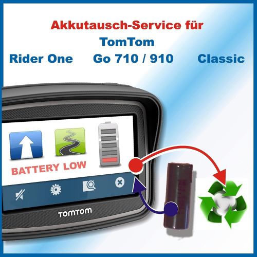  [아마존베스트]akkutauschen.de Compatible with TomTom premium battery replacement for GPS TomTom Rider, Go 500, Go 710, Go 910, Classic Tom Tom *Akkutauschen.de has been awarded the quality seal