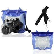 AkoMatial PVC Underwater 20M DSLR SLR Waterproof Housing Camera Case Dry Bag for Canon Nikon(Camera is not Included.) Blue