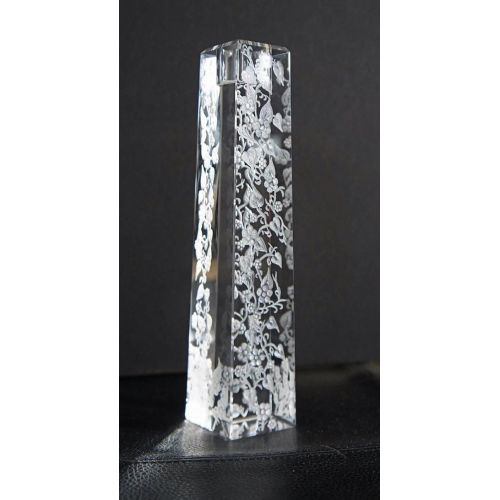  Akoko Art Handengraved Crystal Glass Hand Engraved Floral Candlesticks, Floral Candlesticks, Mothers Day Gift, Engraved Crystal Candleholders