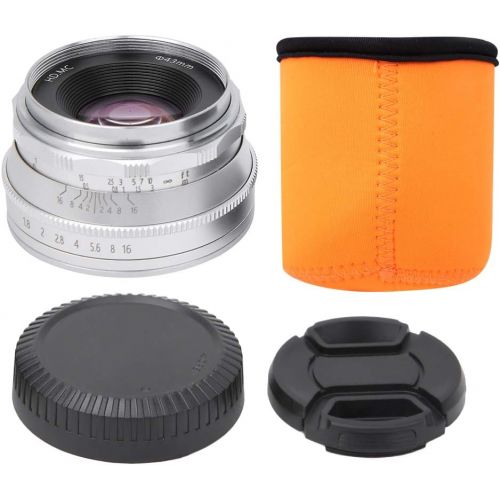  Akozon 25mm F1.8 Large Aperture Multilayer Film Coating Mirrorless Camera Lens FX Mount Fit for Fu-ji-Film XT3 XT100 with Storage Bag(Silver)