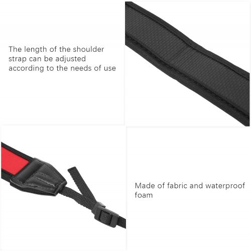  Akozon Camera Shoulder Strap Neck Strap Portable Universal Digital Camera Anti?skid Elastic Shock?absorbing Shoulder Strap(2253cm-red+black)