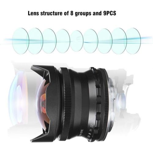  Akozon Fisheye Lens 7.5mm F2.8 Fisheye Mirrorless Camera Lens Upgrade Optimize Imaging Z Mount for Nikon Z6 Z7 Z50(Black)
