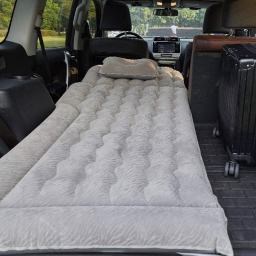  Akozon Car Mattress 2?in?1 Multifunction Inflatable Travel Mattress PVC Flocking Soft Sleeping Rest Cushion Car SUV for Home Outdoor Camping Self Driving Tours(Gray)