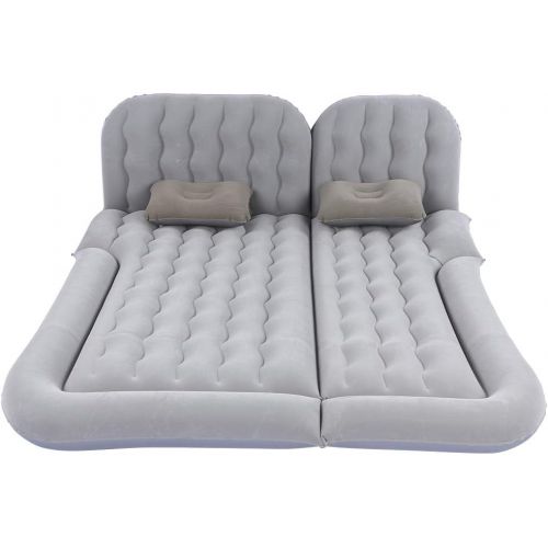  Car Sleeping Mattress - Akozon SUV Air Mattress Camping Bed Cushion Pillow ,2?in?1 Multifunction Inflatable Travel MattressFlocking Soft Sleeping Rest Cushion for Car SUV (Gray)