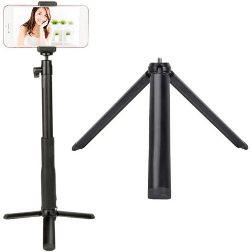 Akozon Tripod 19cm Aluminium Alloy Small Selfie Stick Tripod Stand Extension Rod Mount Tripod for DJI Osmo Camera Stabilizers Perfect Video Recording Live Streaming