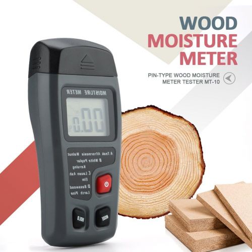  [아마존베스트]Akozon Wood Moisture Meter MT-10 Wood Moisture Detector LCD Two Pins Digital Paper Tree Humidity Tester 4 Calibrated Wood Groups Auto Off 0% - 99.9%