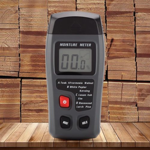  [아마존베스트]Akozon Wood Moisture Meter MT-10 Wood Moisture Detector LCD Two Pins Digital Paper Tree Humidity Tester 4 Calibrated Wood Groups Auto Off 0% - 99.9%