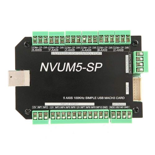  Akozon MACH3 Motion Control Card NVUM5-SP USB MACH3 Interface Board 5-Axis Controller CNC 100KHz for Stepper Motor
