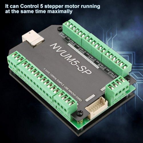  Akozon MACH3 Motion Control Card NVUM5-SP USB MACH3 Interface Board 5-Axis Controller CNC 100KHz for Stepper Motor