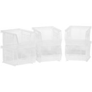 [아마존베스트]Akro-Mils 08212SCLAR 30210 AkroBins Plastic Storage Bin Hanging Stacking Containers, (5 3/8 L X 4 1/4W X 3H), Clear, (6-Pack)