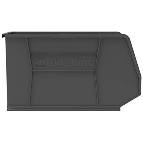  [아마존베스트]Akro-Mils 30260 AkroBins Plastic Storage Bin Hanging Stacking Containers, (18-Inch x 11-Inch x 10-Inch), Black, (6-Pack)