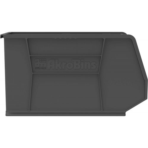  [아마존베스트]Akro-Mils 30260 AkroBins Plastic Storage Bin Hanging Stacking Containers, (18-Inch x 11-Inch x 10-Inch), Black, (6-Pack)